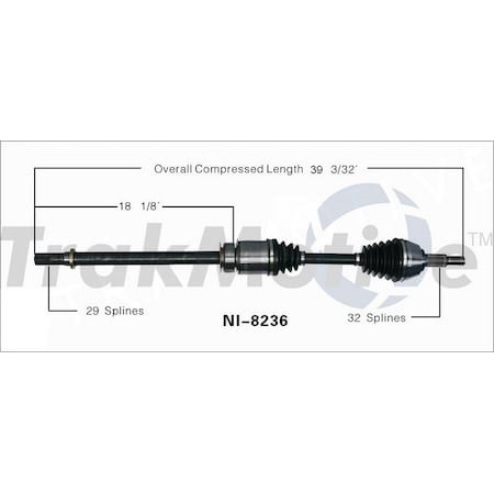 Surtrack Axle Cv Axle Shaft, Ni-8236 NI-8236
